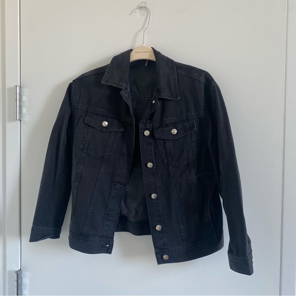 H&M oversized black jean jacket - size XS